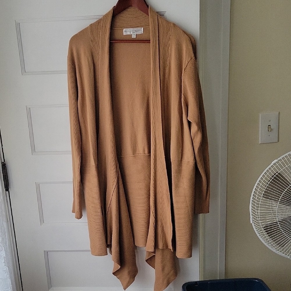 Women's Tan Open Front Cardigan